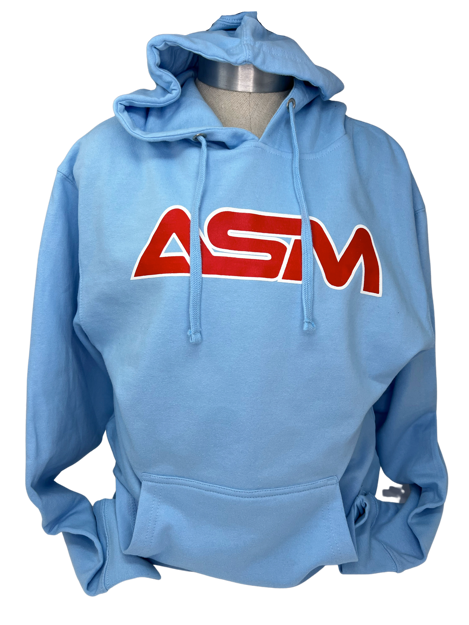 Blue Hoodie with Red Logo