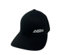 Picture of Flex Fit, Black with small white ASM lettering, off-center.  Mesh back.